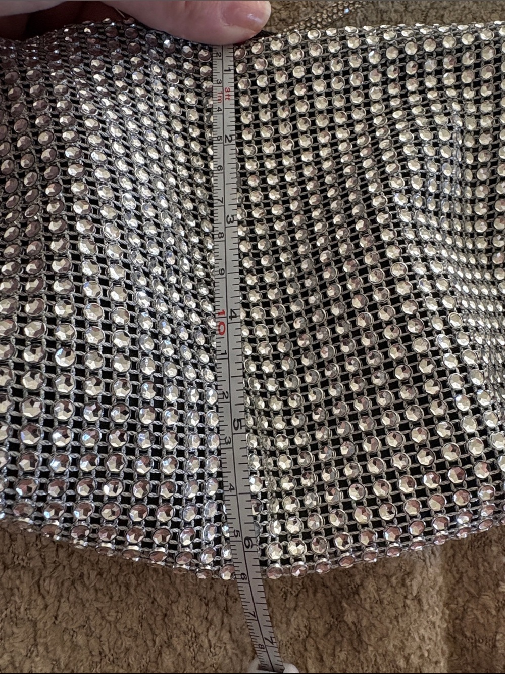 Silver Rhinestone Evening Shoulder Bag - Picture 6 of 6